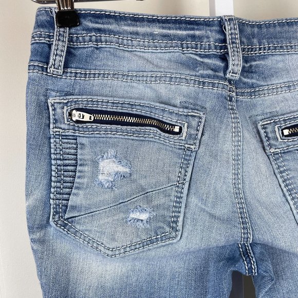 Miss Me Jeans Signature Straight Distressed Denim Medium Wash Womens 28 - Picture 9 of 11